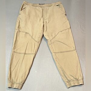 Iron Co Stretch Jogger Pants Men’s Size XL (38) Khaki Drawstring